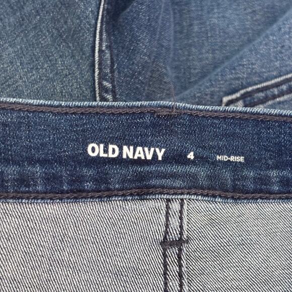 Old Navy Jean Shorts 4 Cuffed Bermuda Faded Stretch Mid Rise Casual 7 Inseam NEW - Picture 8 of 9